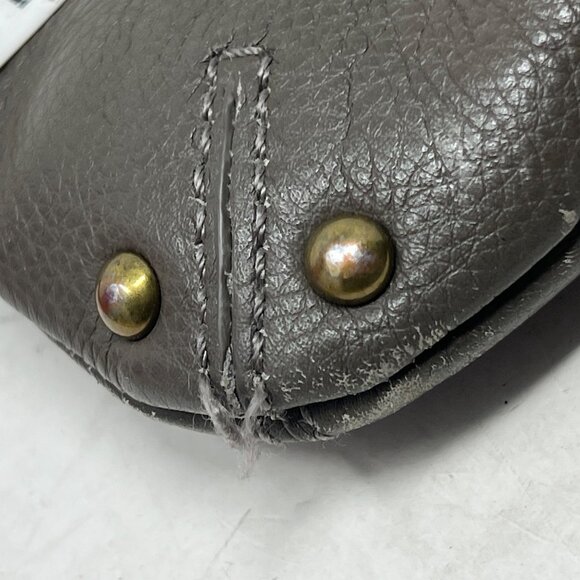 Lucky Brand Crossbody Shoulder Bag Fold over Taupe Pebbled Leather Tan Lining - Picture 5 of 11